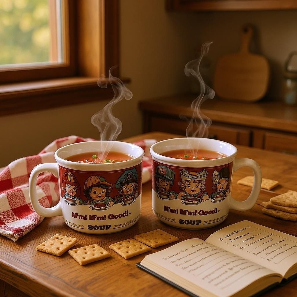 1993 Campbell's Soup “M’m! M’m! Good!” Kids Soup Mug Set by Westwood